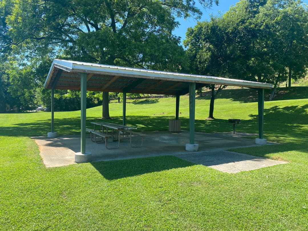 Picnic area at the neighborhood park, on Sunshine street.