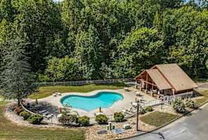 Enjoy access to a community pool and covered pavilion, just a short walk from the cabin! Perfect for summer swims, picnics, and gatherings, this serene spot offers a great way to relax & unwind while staying close to nature. Great amenity for guests.